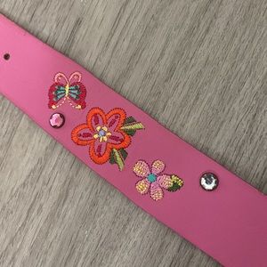 EUC Childrens Place Vintage Bedazzled Jewel Floral Butterfly Belt - Sz 4-7